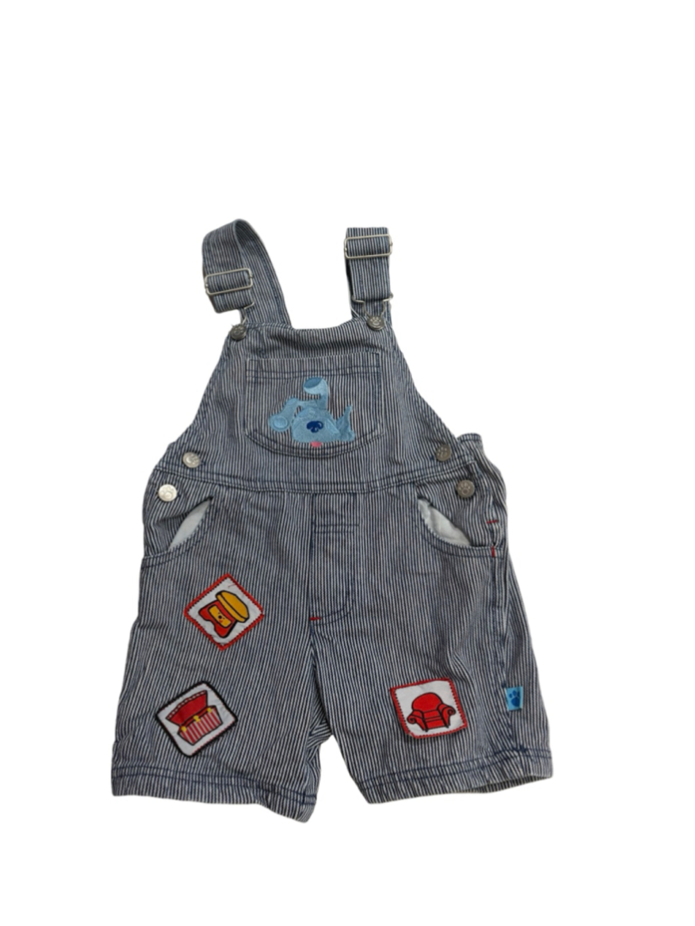 Vintage 90s Blue’s Clues Nickelodeon Striped Shortalls Overalls 2T